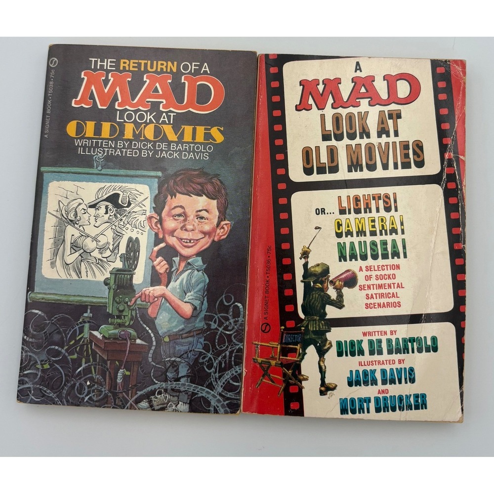 Vintage MAD Old Movies Paperback Lot 2 Davis Drucker 1966-70